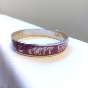Coach Pink Poppy Enamel Bangle Bracelet